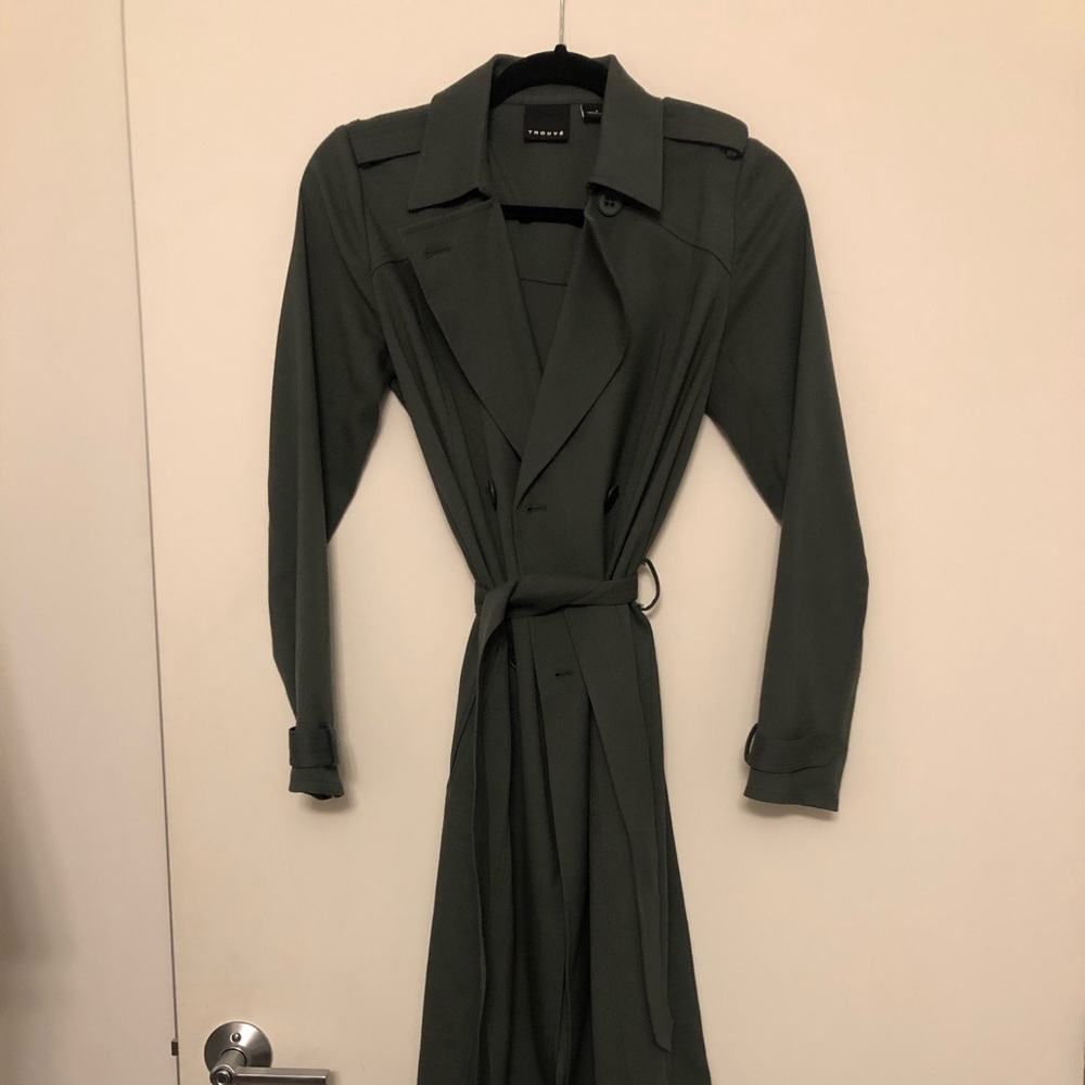 Green trench coat